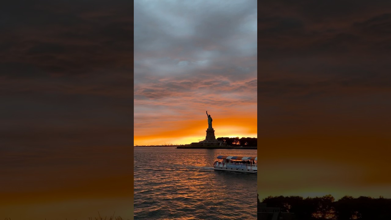 Orange sky, blue lady- NYC Statue of Liberty 2024 