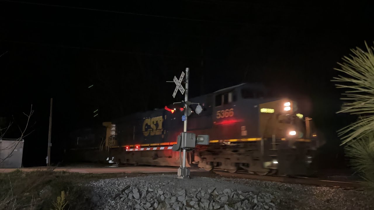 CSXT L234.19 ES40DC 5366 AC44 396 combo notched turbo screaming w/ cool ...