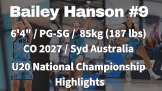 Bailey Hanson 2026 Australian U20 National Championship Highlights: Gold Medal and Tournament MVP