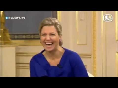 Maxima lacht voor 10 minuten. (Lucky tv)