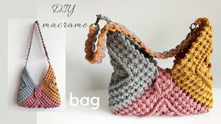 DIY Macramé bag tutorial, macrame purse, macrame granny square bag, new design 2022 #6