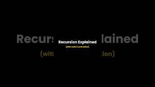 Recursion Explained with code and animation#python3 #coding #developer      #dsa