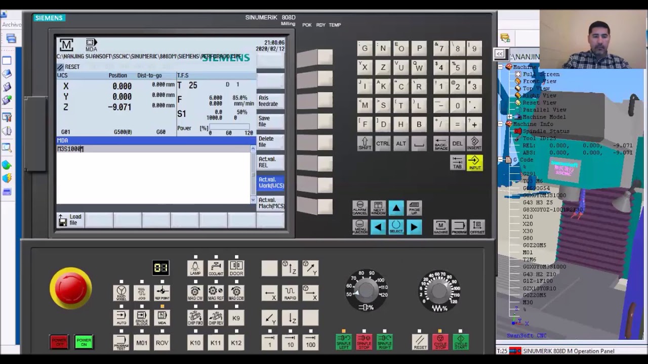 4 Panel control Fresa Sinumrik 808D - YouTube