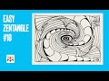 3D illusion Zentangle #10 : ORIGINAL and EASY satisfying spiral doodle drawing