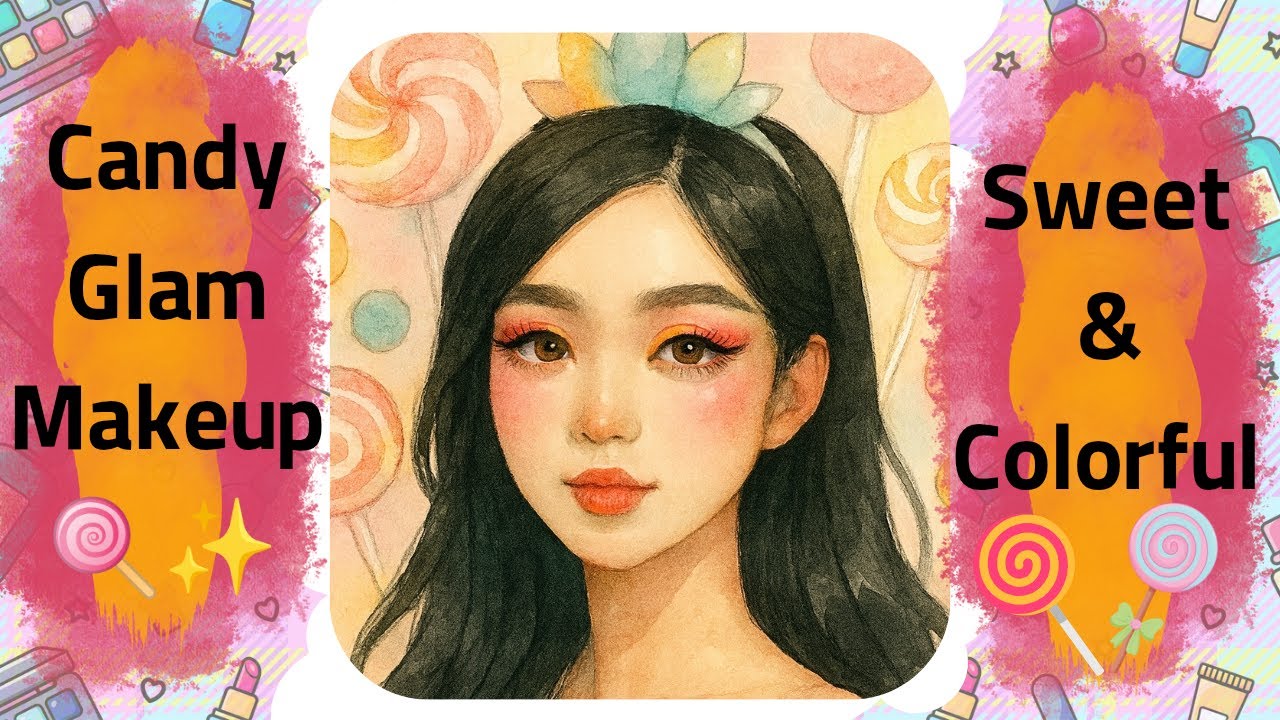 🍭 Sweet Candy Glam Makeup | Pastel Fantasy Look ✨