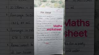 #Ytshort video 🔥😱😱 Maths worksheet 👍 class 3 #DAV TUTORIAL ❤️
