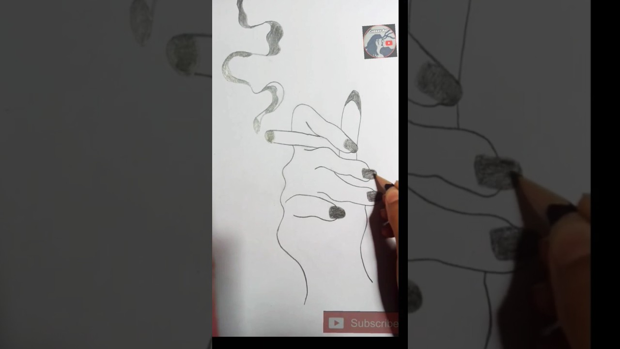 Girl hand smoking drawing#shorts#viral#art