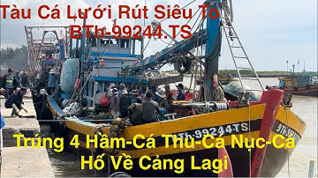 Tàu Cá Lưới Rút Siêu Lớn-BTh.99244.TS.Trúng 4 Hầm Hải Sản-Cá Thu-Cá Nục-Cá Hố-Về Cảng Lagi Bán 