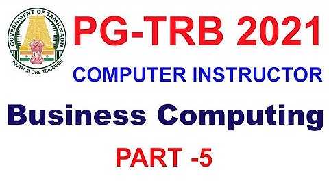 TRB Computer Instructor 💥| Business Computing Part - 5  | VIBRANT ONLINE ACADEMY