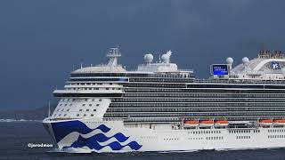 Cruise Ship Sky Princess Departs From A Coruña 4K