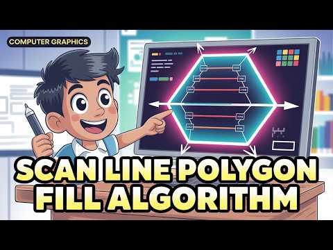 Scan Line Polygon Fill Algorithm ⏬✂️📐🖌️  | Drawing Algorithms | Computer Graphics | ProfGuru