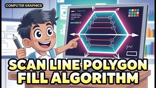 Scan Line Polygon Fill Algorithm ⏬✂️📐🖌️  | Drawing Algorithms | Computer Graphics | ProfGuru