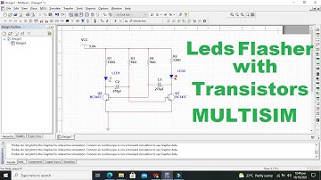 leds flasher with transistors in multisim | simulation of leds flasher with transistor in multisim