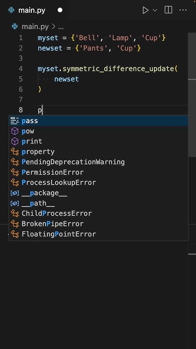 Symmetric Difference Update in Python Sets! - YouTube