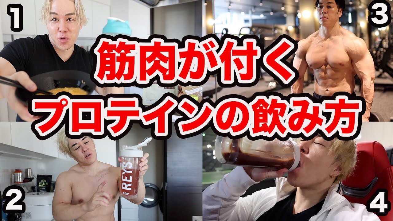 プロテインは◯回飲むとめっちゃ筋肉つきます