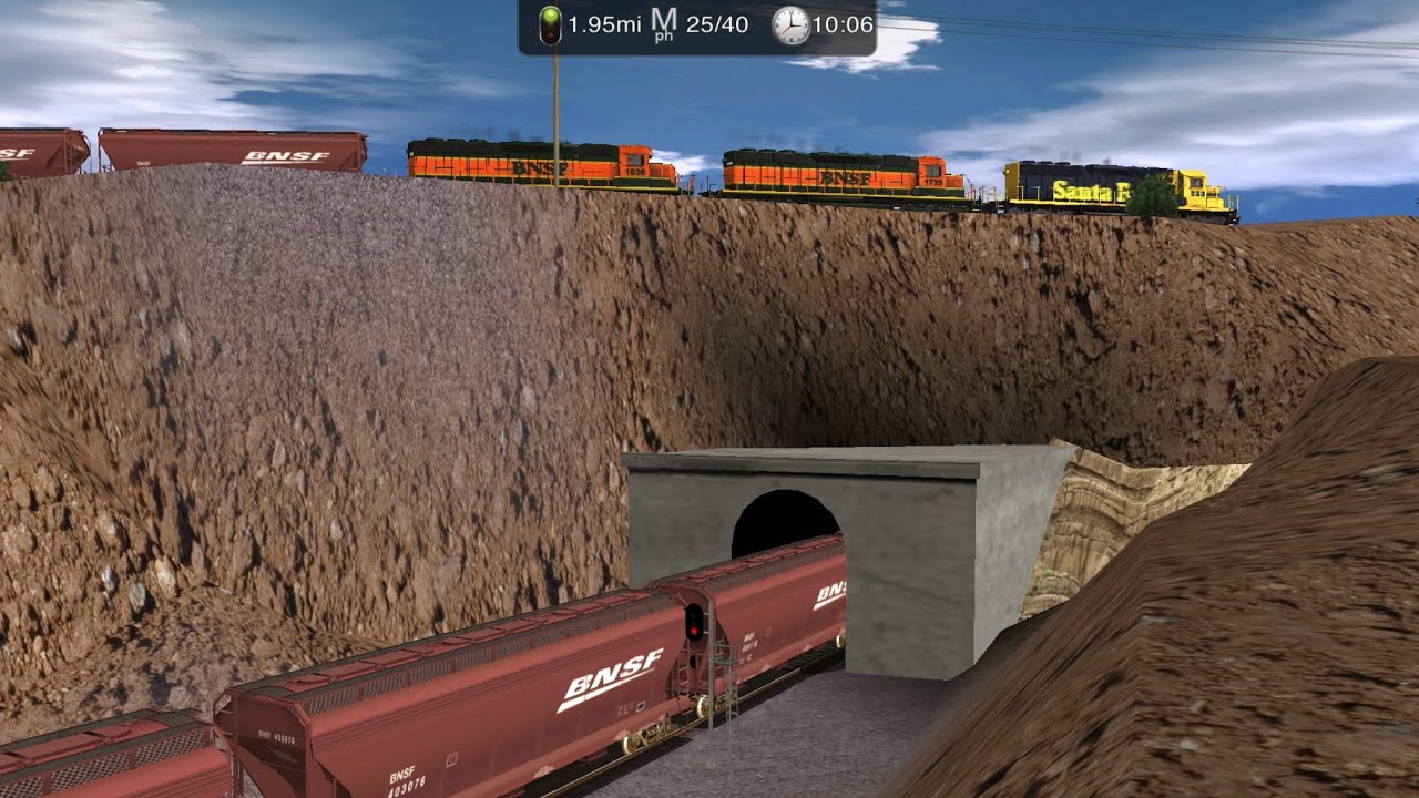 Empty BNSF grain on the Tehachapi loop (1990s power)