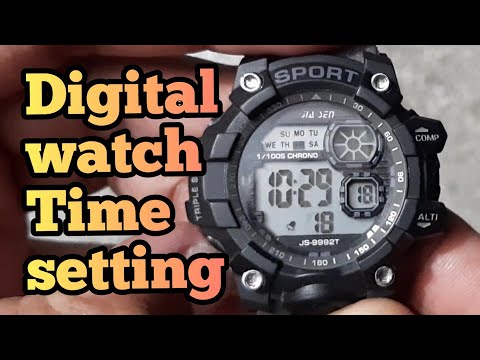 how to setting time date on digital watch | digital watch time adjust
