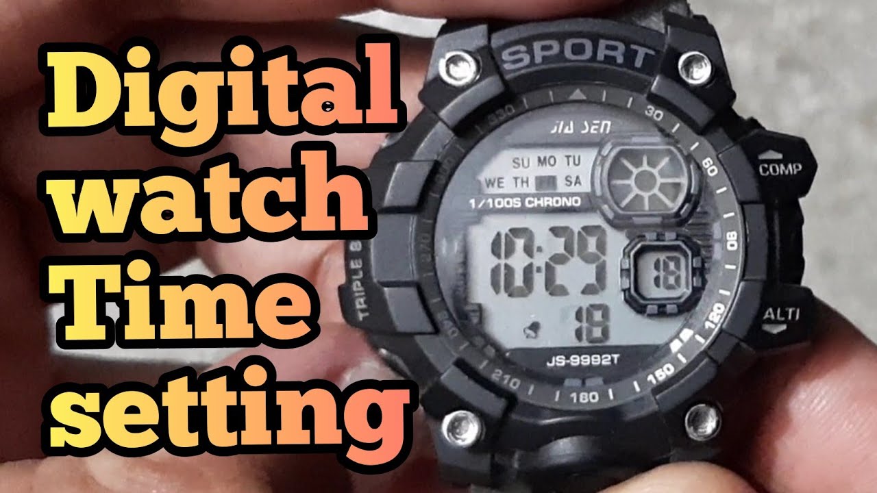 how to setting time date on digital watch | digital watch time adjust -  YouTube