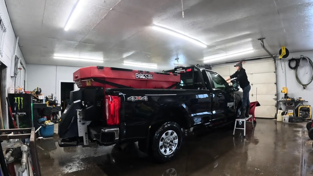 Spreading cinders and washing trucks!