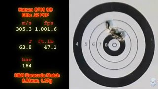 Hatsan BT65 SB Elite .22 9 groups 32 8 yards H&N Baracuda Match 5,53mm 21.14 grains