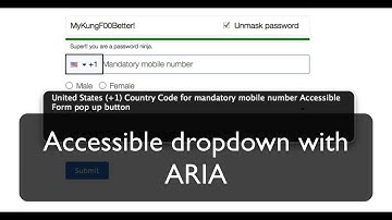 Accessible dropdown menu using ARIA