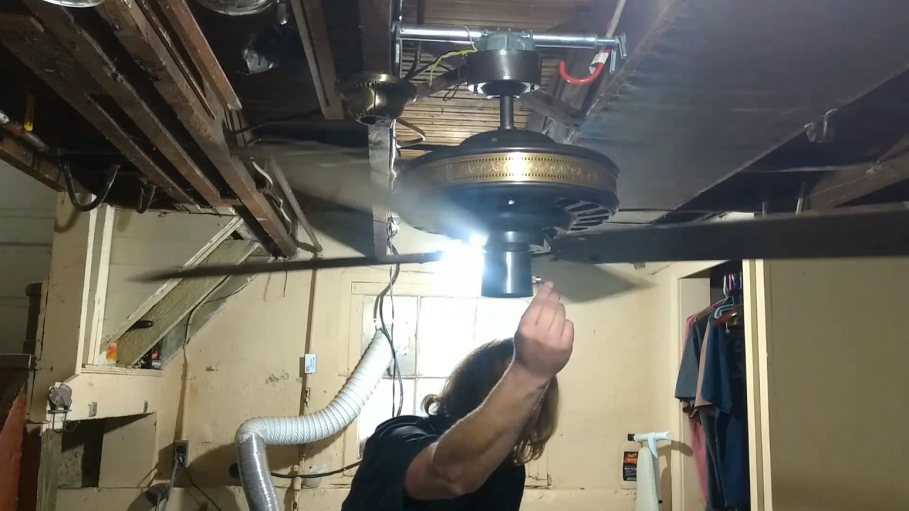 Sears Emerson TOC K55 Brown Brass 52" Ceiling Fan Demonstration YouTube