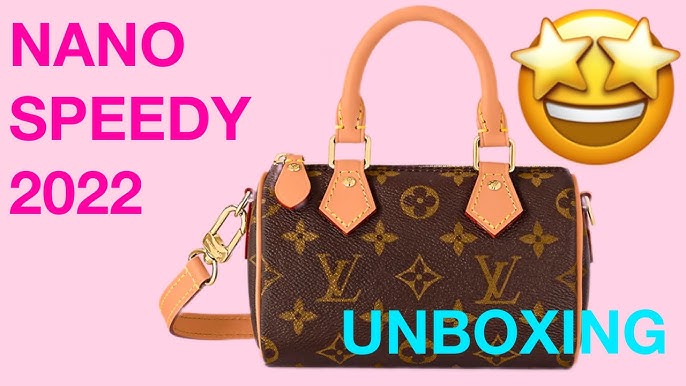 Louis Vuitton Pink Monogram Denim Nano Speedy Gold Hardware, 2021