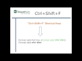 Ctrlshiftfshortcut keys