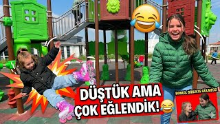 EYVAH😱 ALMİNA MİRA İLE PARKTA PATEN SÜRDÜK ?! ÇOK EĞLENCELİ PATENCİLER !! 
