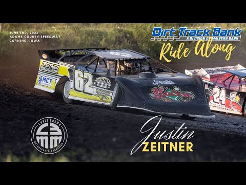 Justin Zeitner Ride Along 6/3/23 Adams County Speedway, Corning Iowa. Malvern Bank Super Late Models