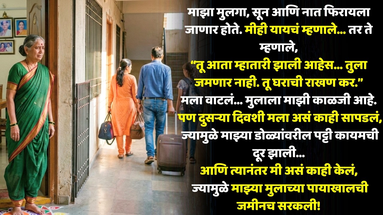 मुलगा, सून आणि नात फिरायला गेले… मला म्हणाले घर सांभाळ! पण सकाळी जे दिसलं ते पाहून माझेच डोळे उघडले…