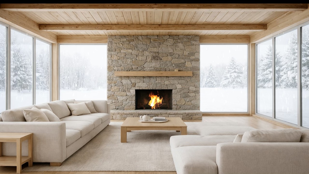 Soft Winter Dusk | Snowfall Outside, Quiet Inside ASMR