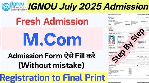 IGNOU M.Com Admission Process 2025 | IGNOU M.Com Admission Form fill up Online 2025 (Full Details)