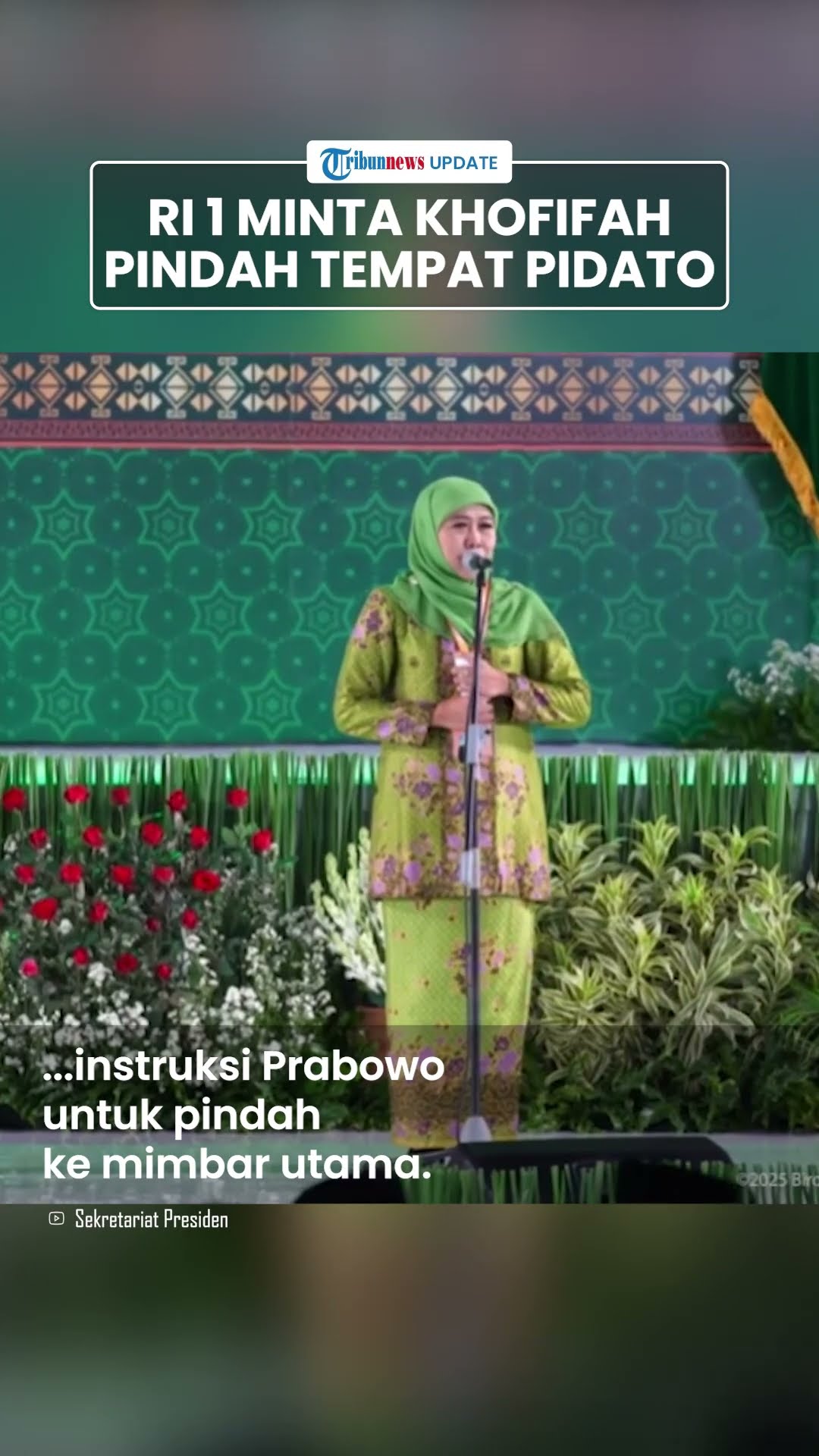 Khofifah Tiba-Tiba Diinterupsi, Prabowo Minta Pindah ke Mimbar Utama Tempat Presiden Berpidato