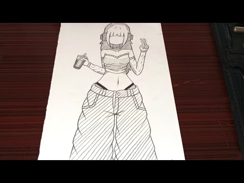 How to draw anime girl full body step by step | how to draw a girl full body | easy drawing 