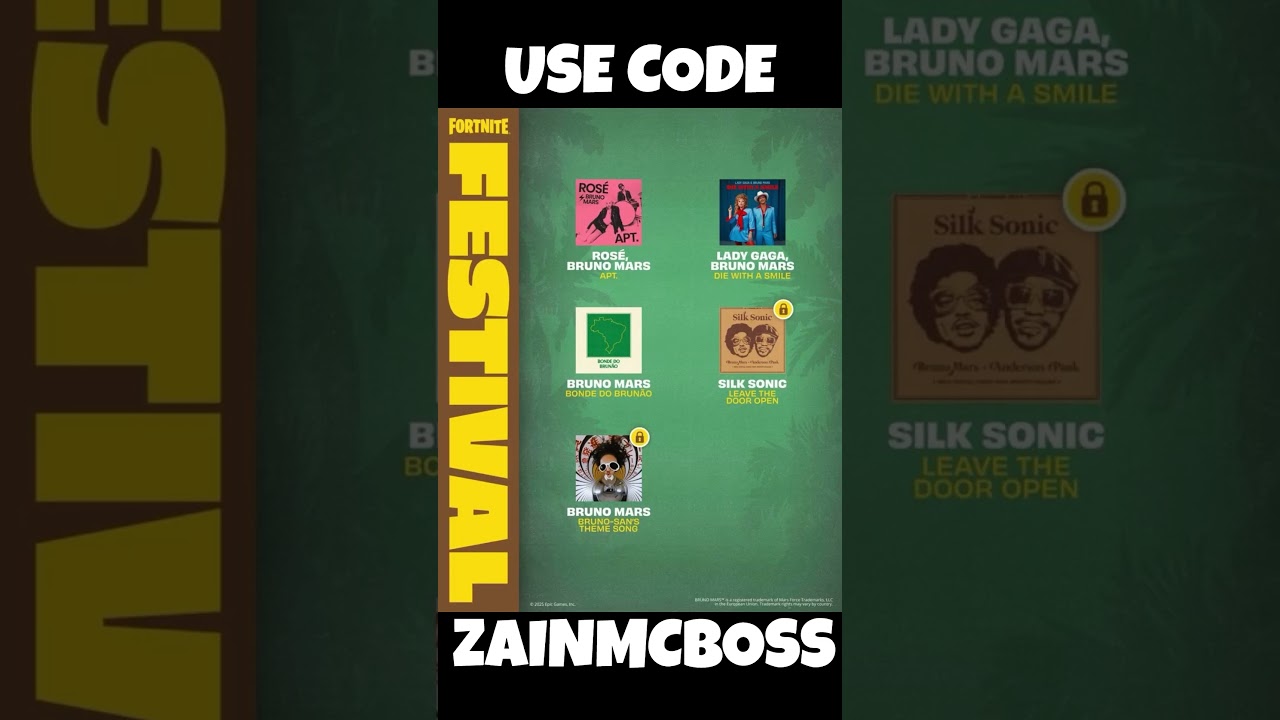 BRUNO MARS X FORTNITE #fortnitefestival #fortnite #shorts  #brunomars