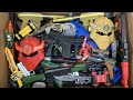 Box of Toy Guns, Airsoft Glock 19, Special Assault Masks, Gold Tec-9 And Realistic Guns