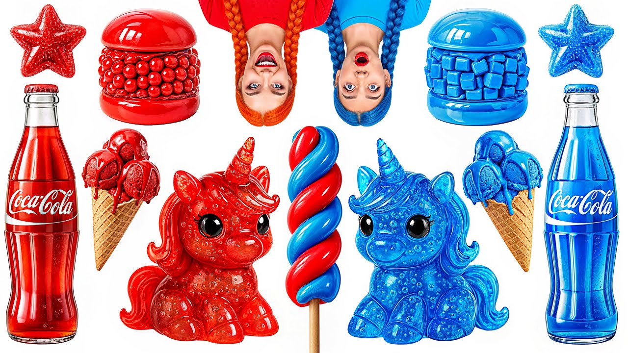 Красная еда vs Синяя еда Челлендж | Смешные Челленджи с Едой с Bubba DO Challenge