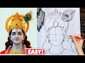 How to draw Lord Krishna drawing step by step