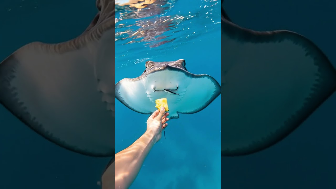 Feeding a Wild Stingray by Hand – Felt So Weird! 🐠🖐️ 