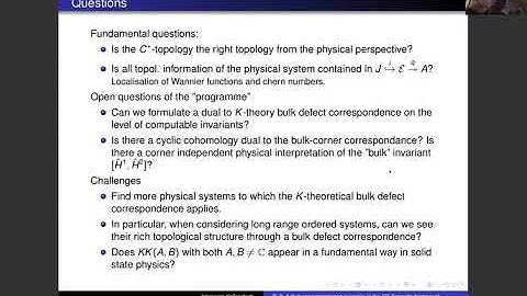 Johannes Kellendonk - Discussion: Bulk-defect correspondence principle in the KK-theoretic framework