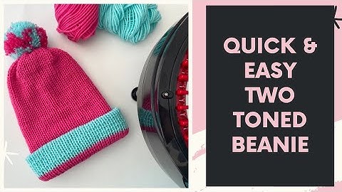 HOW TO MAKE A TWO TONED BEANIE |  Addi Machine Beginner Knitting Machine Tutorial #knittingmachine