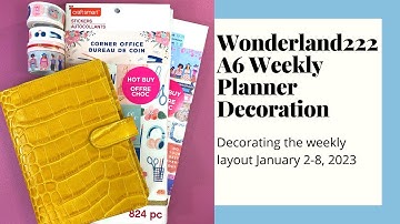 Wonderland222 A6 Planner Weekly Setup - January 2-8, 2023 - Plan with Me with Recollections Stickers