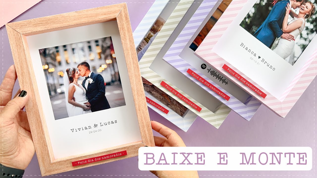 QUADRO MOLDURA DE PAPEL - DIA DOS NAMORADOS | COMO FAZER? | MODELO GRATUITO