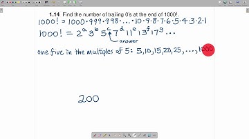 Number of trailing zeros in 1000! - Transitioning to Calculus