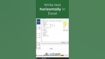 Write horizontal text in Excel