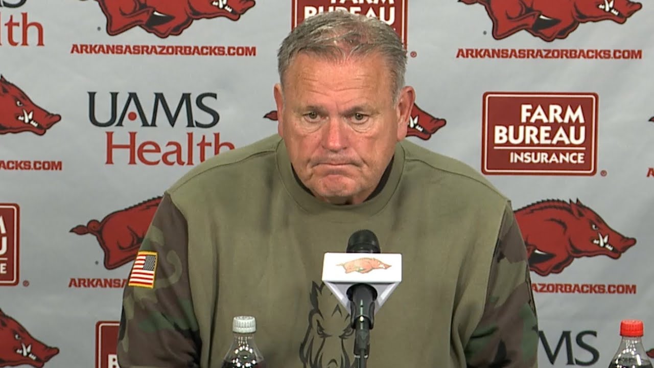 Arkansas Razorbacks head coach Sam Pittman not concerned about job security after Auburn loss