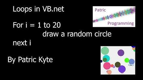 VB.NET for next loops to draw circles in visual basic Patric Kyte