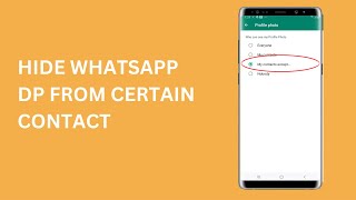How to hide your profile picture from certain contacts in WhatsApp 2023