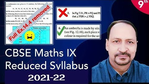 CBSE 9th Maths Reduced/Deleted Syllabus 2021-22 |  Class 9 NCERT Maths Detailed & Updated Syllabus